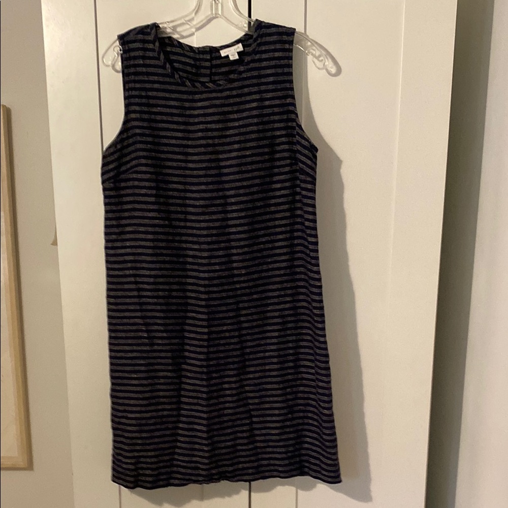 J. Jill Navy Blue and Gray Sheath Mini Dress
